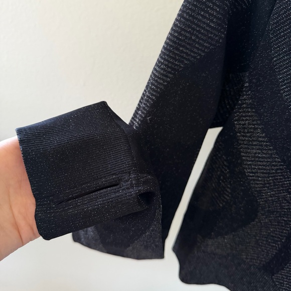 🍉Sweaty Betty Gold Shimmering Black Sweatshirt Cropped Top Running - Picture 3 of 7